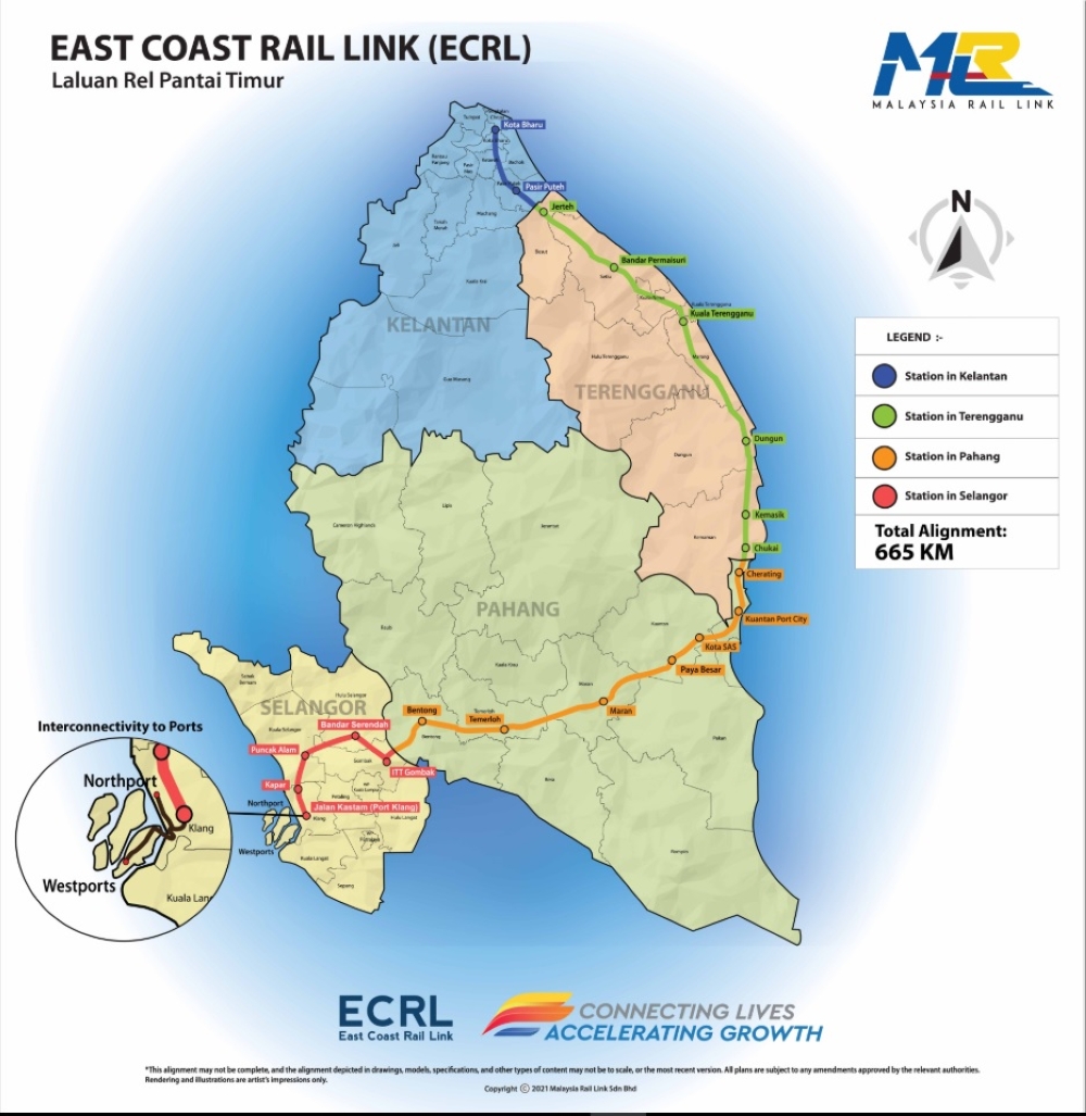 The ECRL project involves the construction of 41 tunnels with a total length of approximately 69 kilometres along its route. — Picture courtesy of Malaysia Rail Link Sdn Bhd
