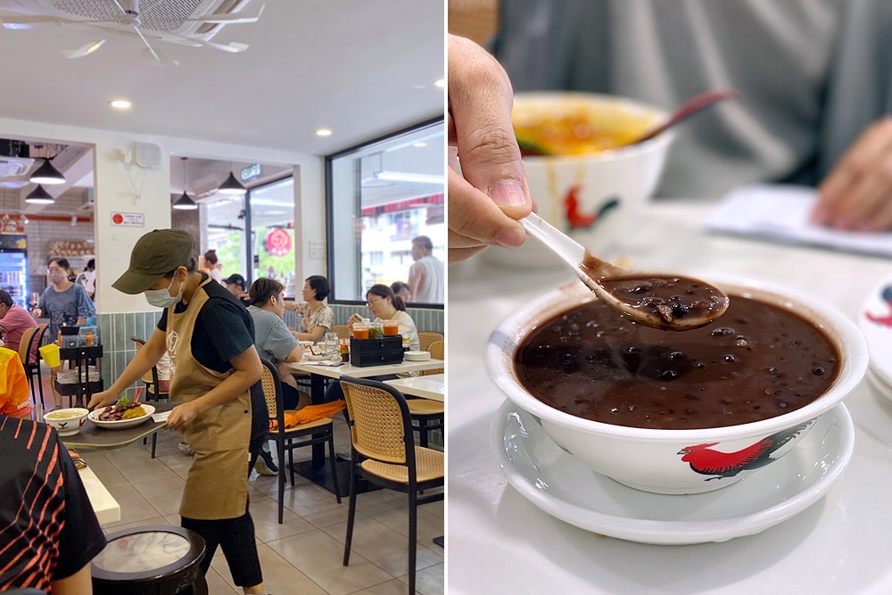 Quick service (left). Red bean glutinous rice ‘tongsui’ (right). — Picture by CK Lim