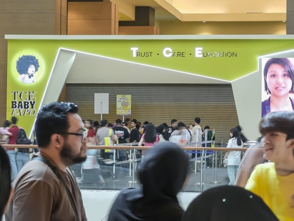 A photograph shows people outside the TCE Baby Expo at a shopping mall in Kuala Lumpur. — Picture from Facebook/TCE Baby Expo