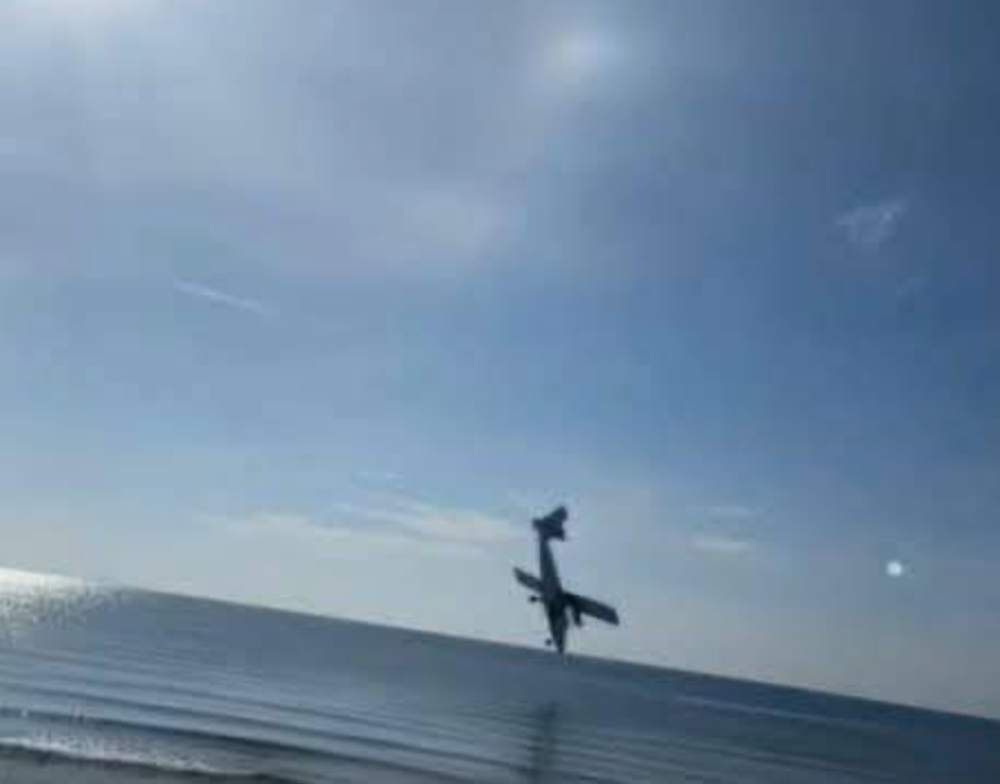 A police plane is captured diving into the sea just off the shore of Hua Hin, a popular resort town in Thailand just after 8am on April 25, 2025. There were no survivors. — Picture from Facebook/We Love Isan