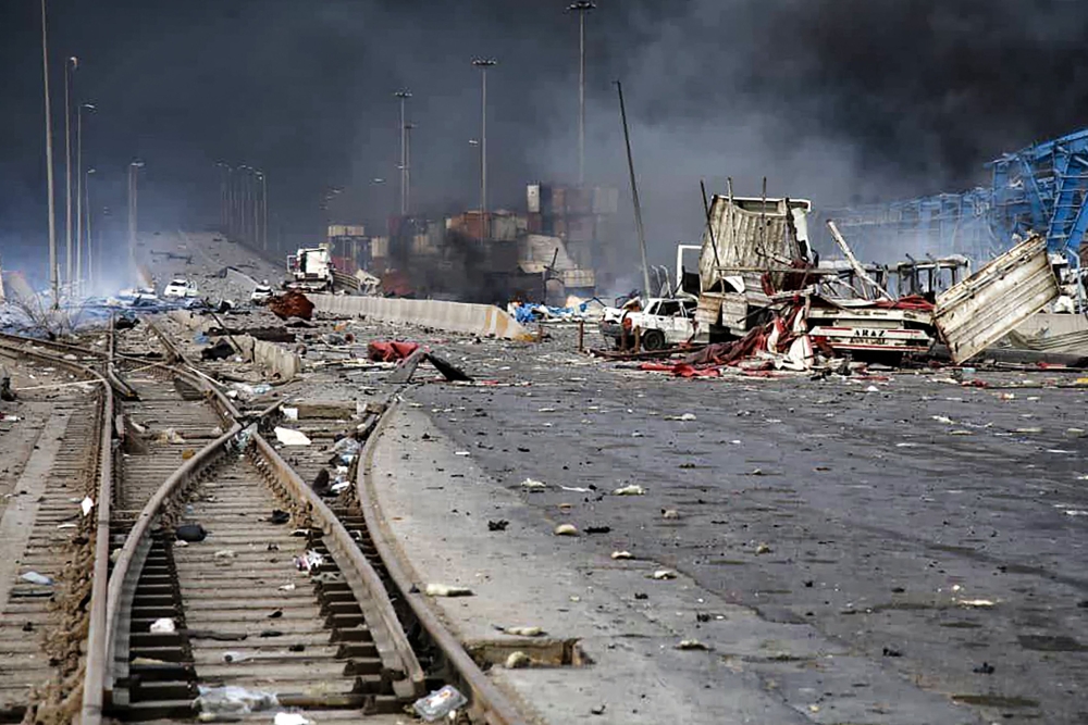 A handout picture provided by the Iranian Red Crescent (RCS) on April 27, 2025, shows the devastation at the scene of an explosion that took place a day earlier at the Shahid Rajaee port dock south-west of Bandar Abbas in the Iranian province of Hormozgan. Fires were still blazing on April 27 after a massive explosion tore through Iran's largest commercial port the day before, killing at least 25 people and leaving hundreds more injured, according to local media. — Iranian Red Crescent handout/AFP pic 