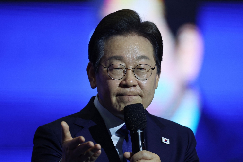 Lee Jae-myung leads potential conservative opponents by double digits in most polls ahead of the June 3 snap election called after Yoon Suk Yeol was removed from office over his brief attempt at martial law in December. — Reuters pic