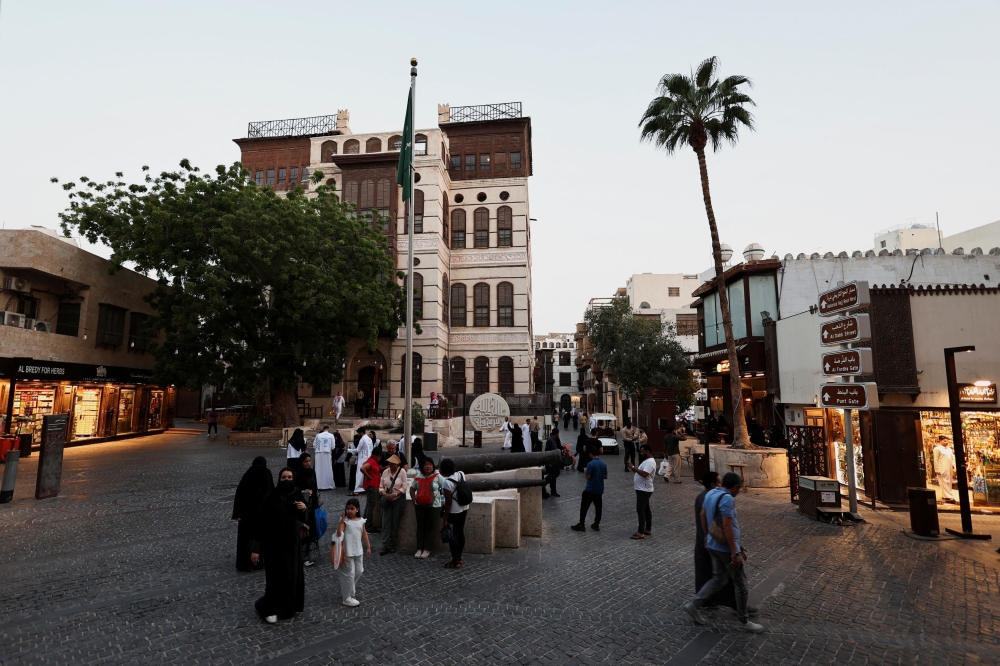 Tourists and locals are seen in the historic old city knows as ‘Al-Balad’ in Jeddah, Saudi Arabia, April 21, 2025. — Reuters pic