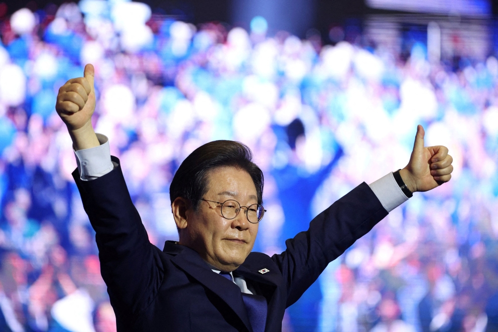 If Lee Jae-myung is handed a final prison sentence or a fine of 1 million won (RM3,018) or more, he would be barred from running for office for at least five years. — Reuters pic