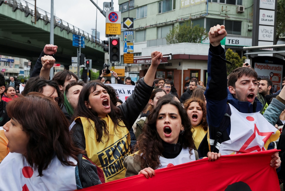 Protesters attempt to defy a ban and march on Taksim Square to celebrate May Day in Istanbul, Turkiye, May 1, 2025. — Reuters pic 