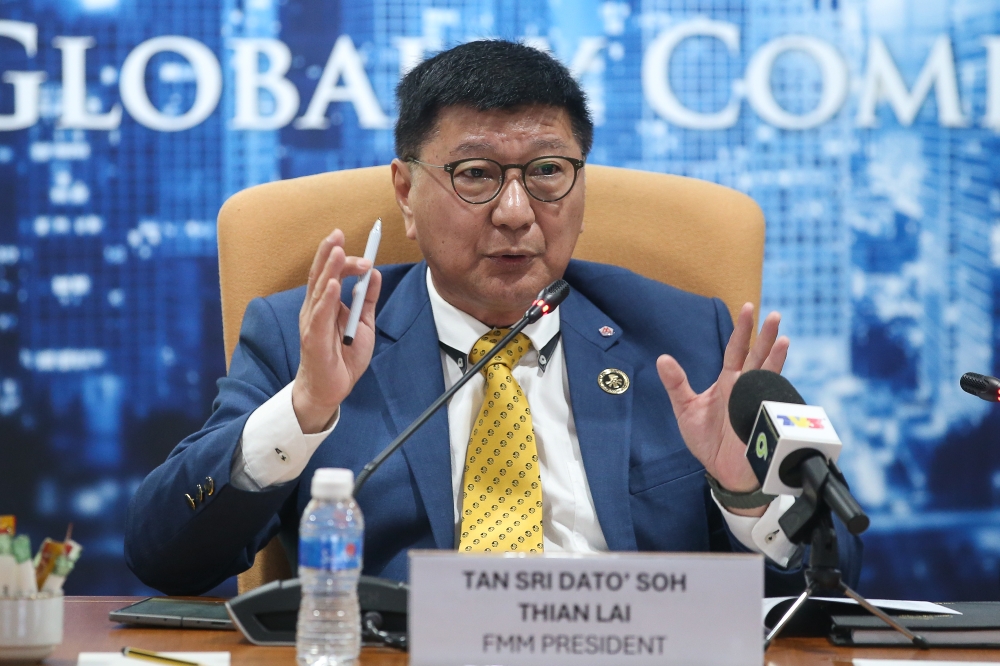 The Federation of Malaysian Manufacturers (FMM) has proposed a National Action Plan on Labour Quarters to tackle the shortage of proper worker accommodation, especially in industrial areas and logistics hubs, said its president Tan Sri Soh Thian Lai today. — Picture by Yusof Mat Isa