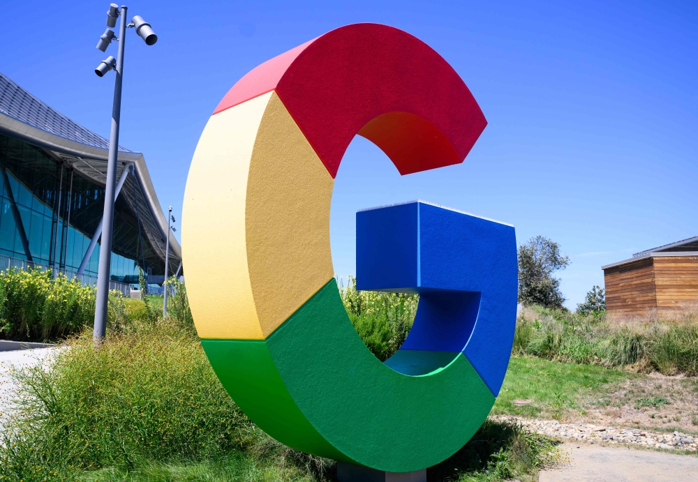 The Google logo is displayed at the company's Bay View campus in Mountain View, California, on August 13, 2024. — AFP  