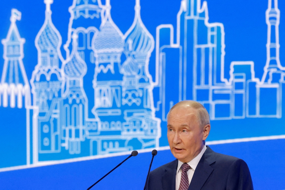 Russian President Vladimir Putin said in comments broadcast on Sunday said that the need to use nuclear weapons in Ukraine had not arisen, and that he hoped it would not arise. — Reuters pic