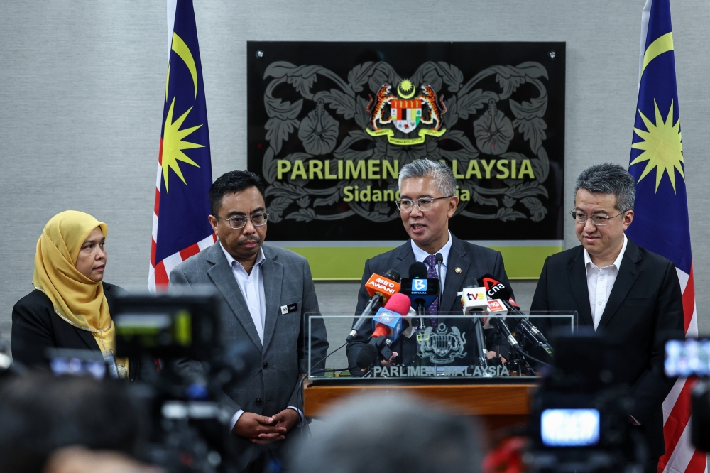 Datuk Seri Tengku Zafrul Abdul Aziz said March was an unusually high trade month because companies were preparing for the eventual tariffs. — Bernama pic 