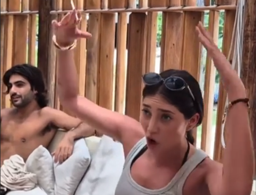 A screen capture from the video shows the Israeli demonstrating how her money “built” Thailand.