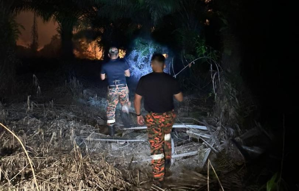 Firefighters remain on-site to closely monitor the affected area. — Bomba pic