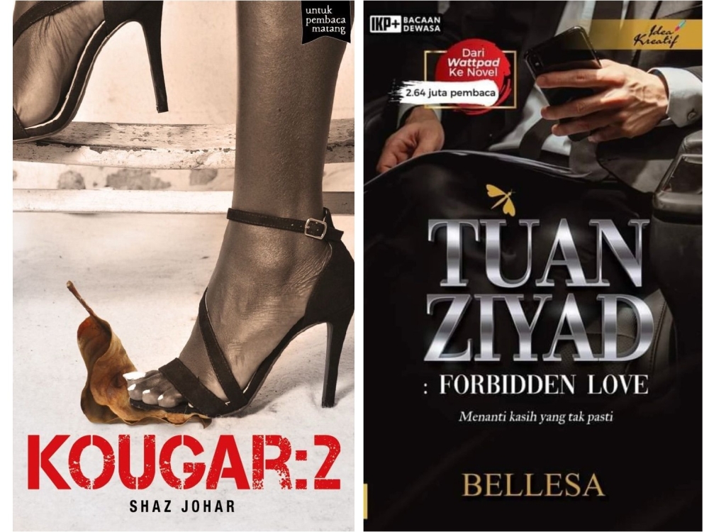 The prohibition orders were gazetted between 15 and 17 April 2025, with ‘Tuan Ziyad: Forbidden Love’ by Bellesa and ‘Kougar 2’ by Shaz Johar banned over concerns that their content could harm public morality. — Pictures courtesy of Home Ministry