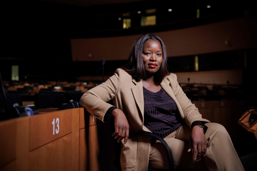 Assita Kanko, MEP and Vice-President of the European Conservatives and Reformists Group (ECR) poses during a photo session at the European Parliament in Brussels on May 22, 2025. — AFP pic