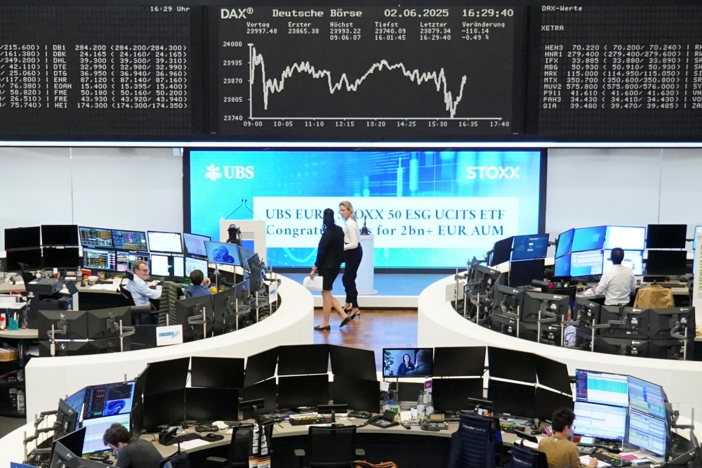 The German share price index DAX graph is pictured at the stock exchange in Frankfurt, Germany, June 2, 2025. — Reuters pic