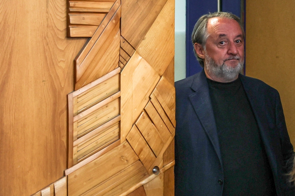 Serge Hascoet, former creative director of Ubisoft, exits the courtroom after the trial of French video game publisher Ubisoft Entertainment former executives for harrasment and sexual assault at the courthouse in Bobigny, suburb of Paris, on June 2, 2025. — AFP pic 