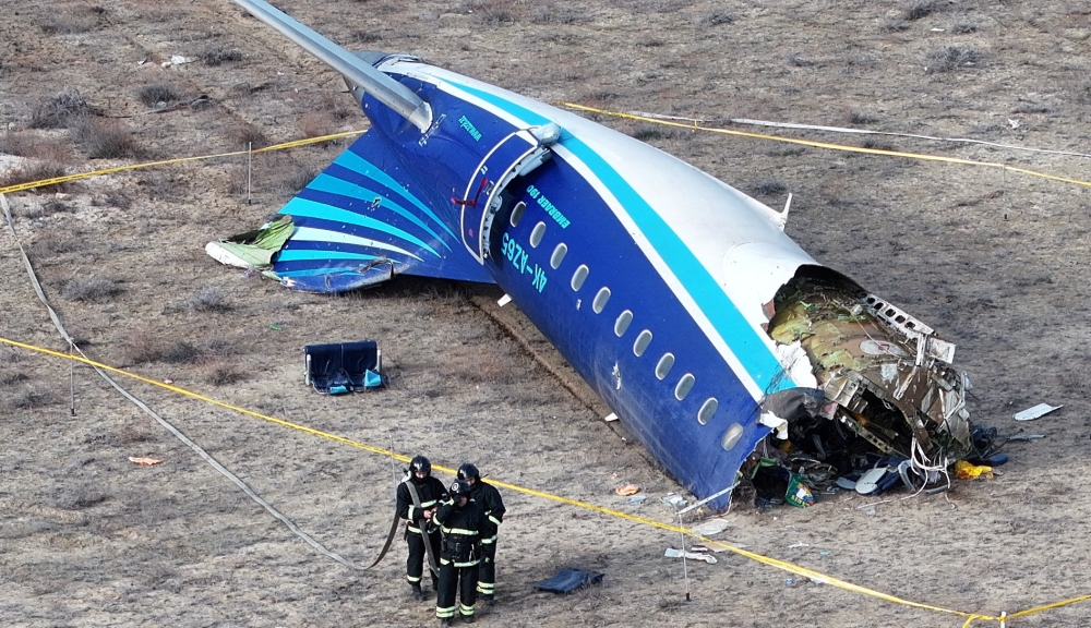 In December, an Azerbaijan Airlines flight crashed in Kazakhstan, killing 38 people. The plane was accidentally shot down by Russian air defences, according to Azerbaijan’s president and Reuters sources. — Reuters pic