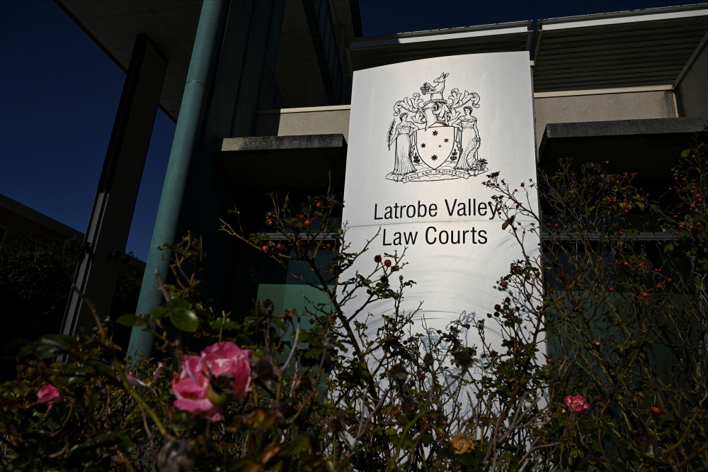 The Latrobe Valley Law Courts sign is pictured in Morwell, Victoria, Australia, May 19, 2025. —AAP handout pic via Reuters 