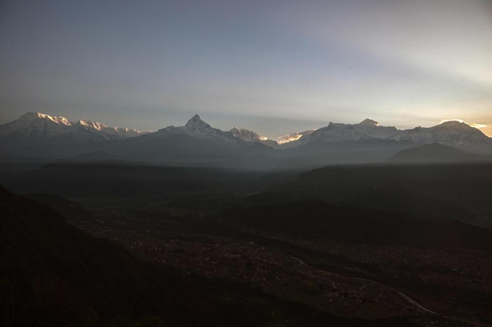 Mount Machapuchare of the Annapurna Himalayan mountain range is pictured from Nepal's Pokhara June 7, 2025. — AFP pic