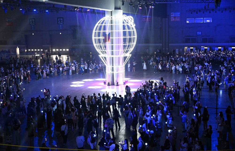 Fans of K-pop boy band BTS attend the annual ‘BTS Festa’ celebrating the group’s debut anniversary at Kintex exhibition centre in Goyang June 13, 2025. — AFP pic