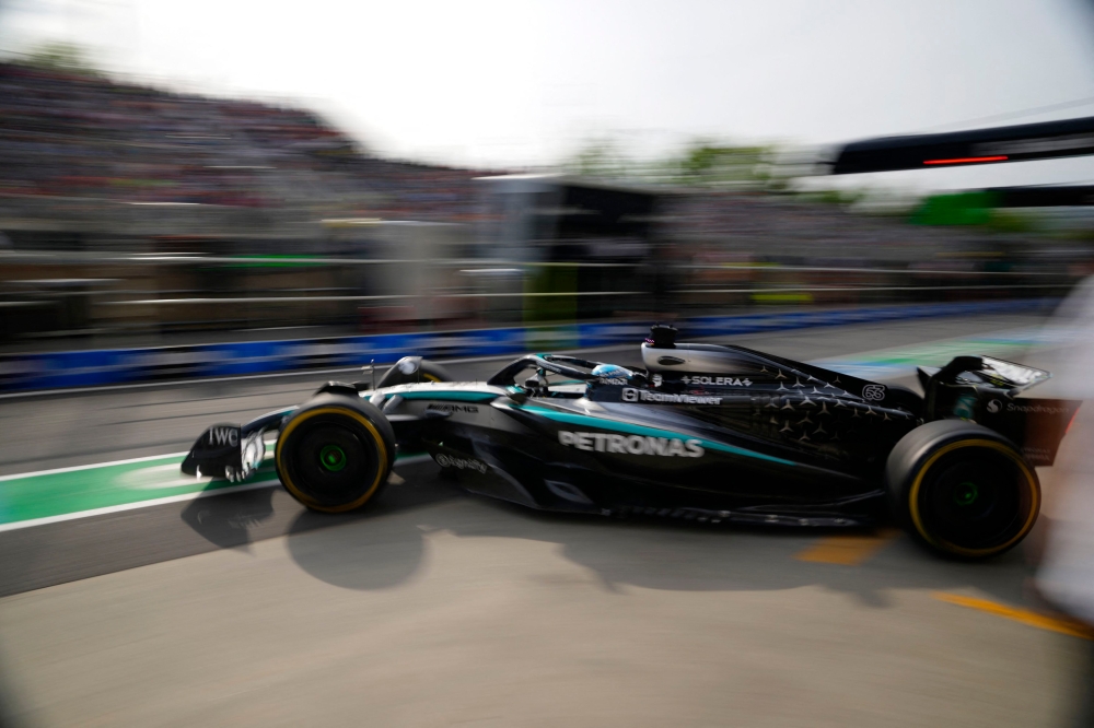 Mercedes’ George Russell during Formula One F1 Canadian Grand Prix practice at Circuit Gilles Villeneuve, Montreal, Quebec June 13, 2025. — Reuters pic 
