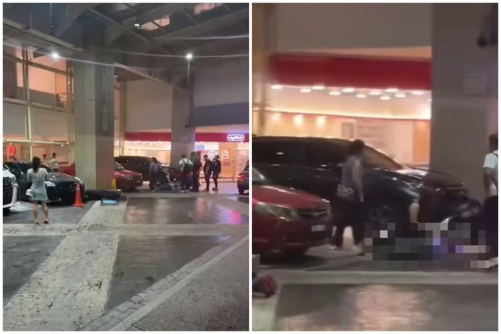 Screengrabs of a video showing two men shot dead by unknown assailants outside a shopping mall in Cheras just after midnight on June 17, 2025. — Picture from Facebook/Mohd Hafiz