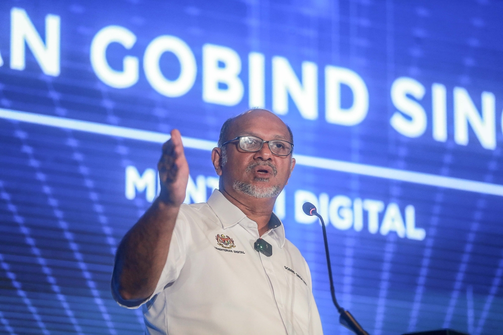 Digital Minister Gobind Singh Deo said Naio has been tasked with submitting its recommendations on AI legislation to help develop a comprehensive governance framework. — Picture by Sayuti Zainudin