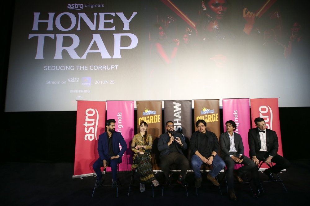 The cast, producer, and director share their thoughts on Astro’s spy thriller series ‘Honey Trap’ at a news conference on June 17, 2025. — Photo by Yusof Mat Isa
