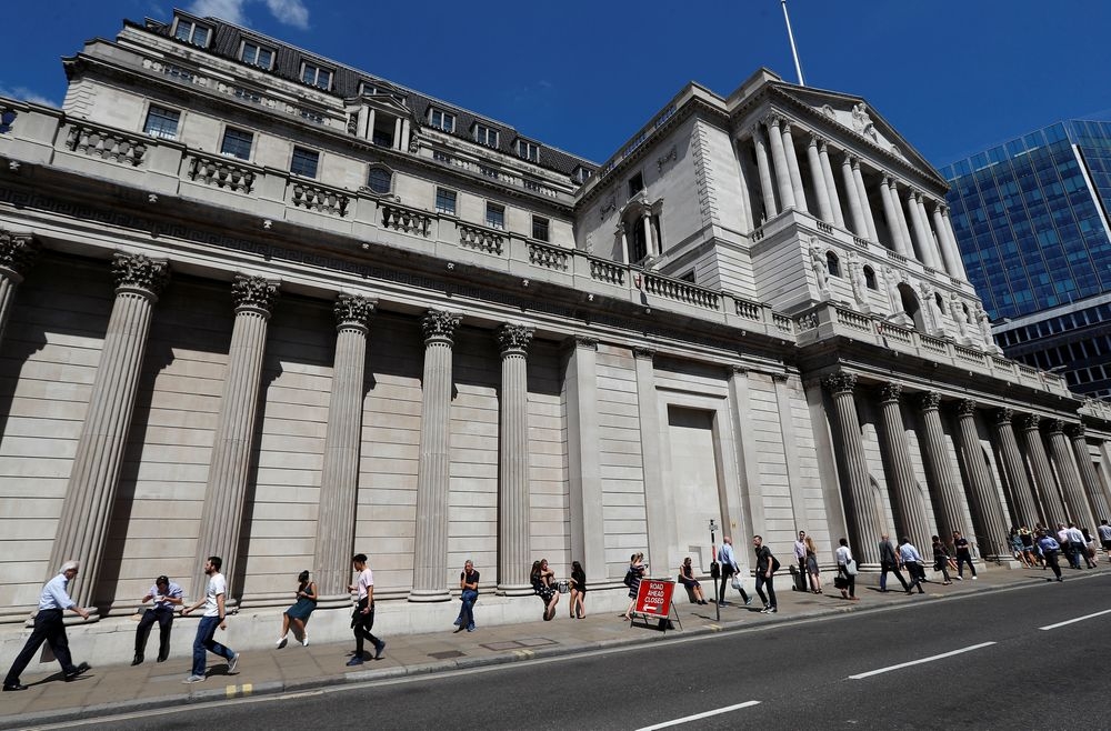 The Bank of England (BoE) was widely expected to keep its key interest rate at 4.25 percent in a decision due Thursday after annual inflation hit a 15-month high in April on soaring utility bills. — Reuters pic