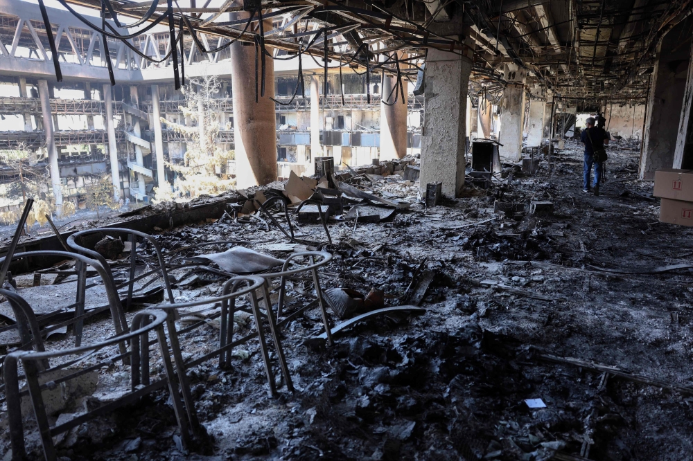 This picture shows the heavily damaged building of the Islamic Republic of Iran Broadcasting (IRIB) after it was hit a few days earlier in an Israeli strike, in Tehran, on June 19, 2025.   — AFP pic