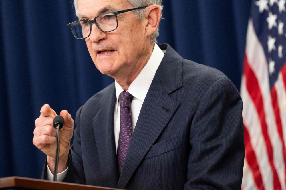 Chair of the US Federal Reserve Jerome Powell speaks during a press conference following the Federal Open Market Committee meeting in Washington June 18, 2025. — AFP pic