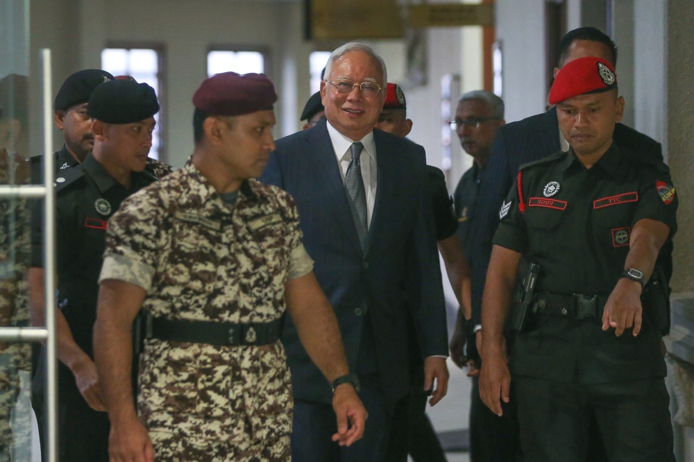 Former prime minister Datuk Seri Najib Razak is pictured at the Kuala Lumpur High Court Complex June 20, 2025. — Picture by Yusof Mat Isa