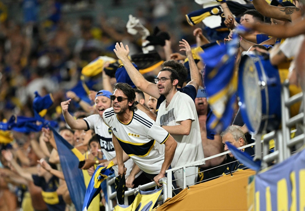 Fans of Argentina’s Boca Juniors cheer for their team during the Fifa Club World Cup 2025 Group C match with Germany’s Bayern Munich in Miami June 20, 2025. — AFP pic