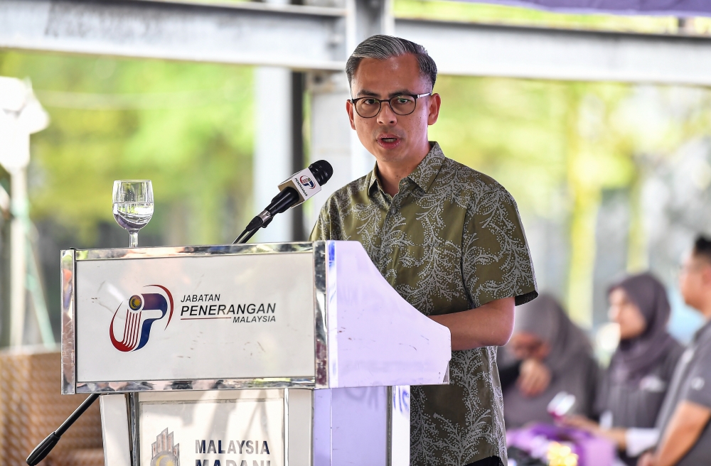 Communications Minister Datuk Fahmi Fadzil speaks during the Kita Madani Carnival at IWK Ecopark Pantai Dalam, Kuala Lumpur today. — Bernama pic