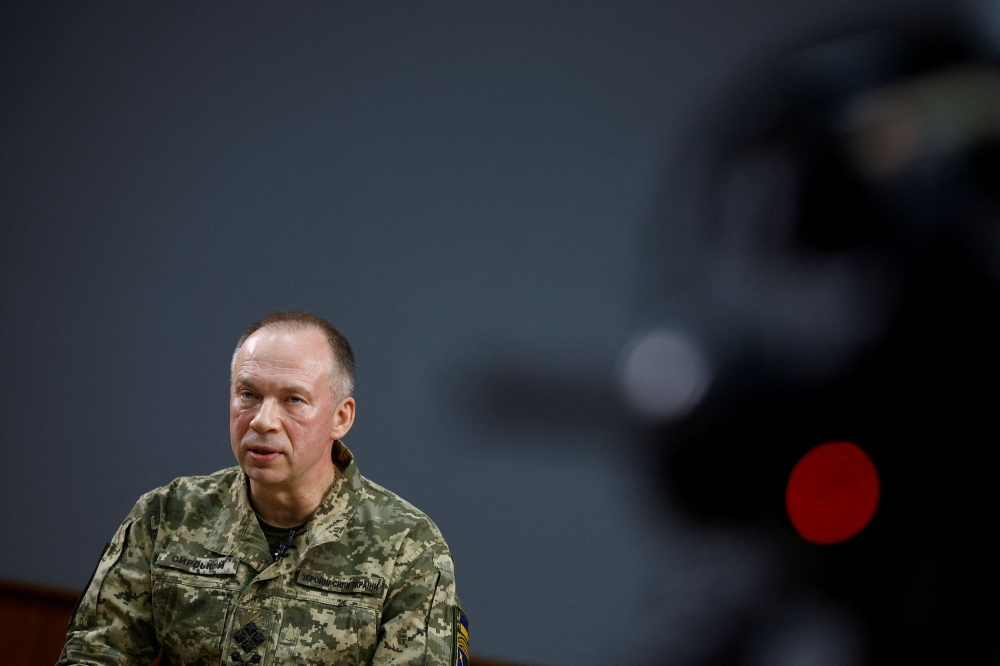 Colonel general Oleksandr Syrskyi, Commander of the Ukrainian Ground Forces, attends an interview with Reuters, amid Russia’s attack on Ukraine, in Kharkiv region, Ukraine January 12, 2024. — Reuters pic