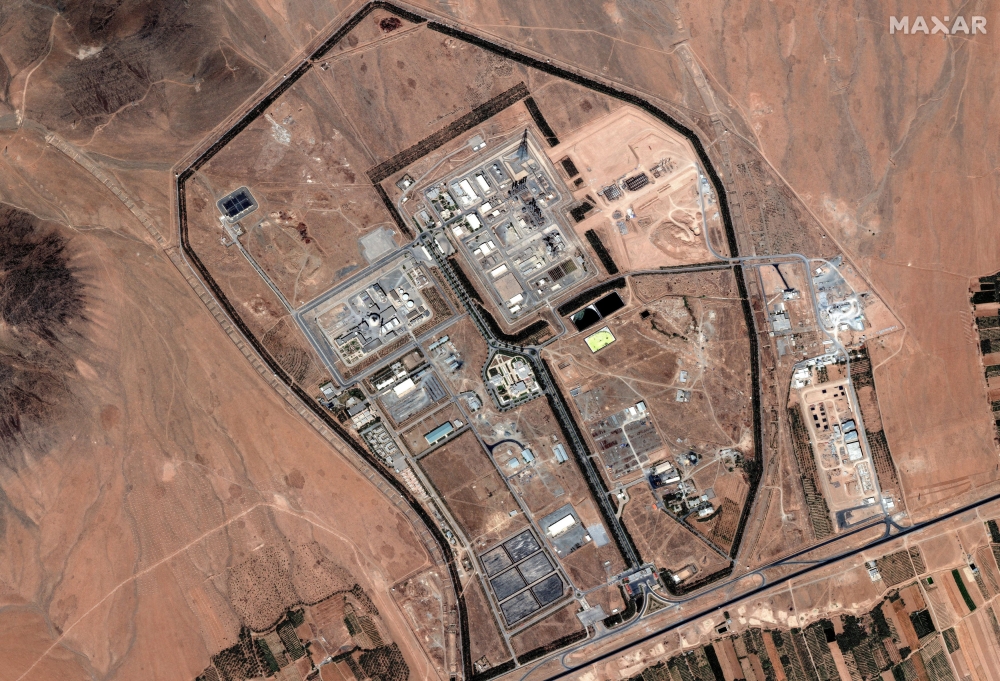 A satellite image shows the damaged Arak heavy water reactor facilities, following Israelli airstrikes, in Iran, June 19, 2025. — Maxar Technologies handout pic via Reuters