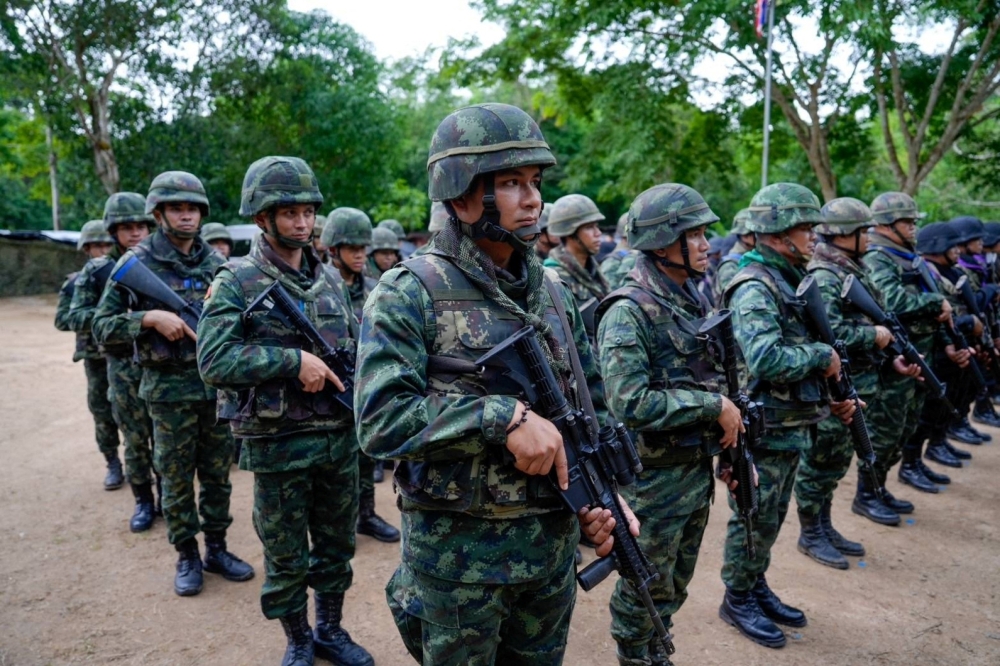 The military said that border crossings in the provinces of Surin, Buriram, Sri Sa Ket, Sa Kaeo, Chanthaburi and Trat would be closed with immediate effect to all but essential traffic. — Government House of Thailand handout pic via Reuters 