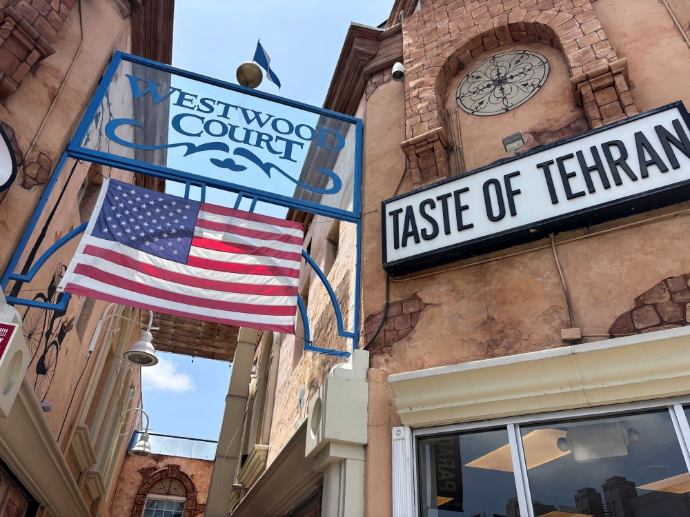 A US flag hangs in a street of Los Angeles’ ‘Little Persia’ where about 500,000 Iranian-Americans live, in Los Angeles, California June 21, 2025. — Reuters pic