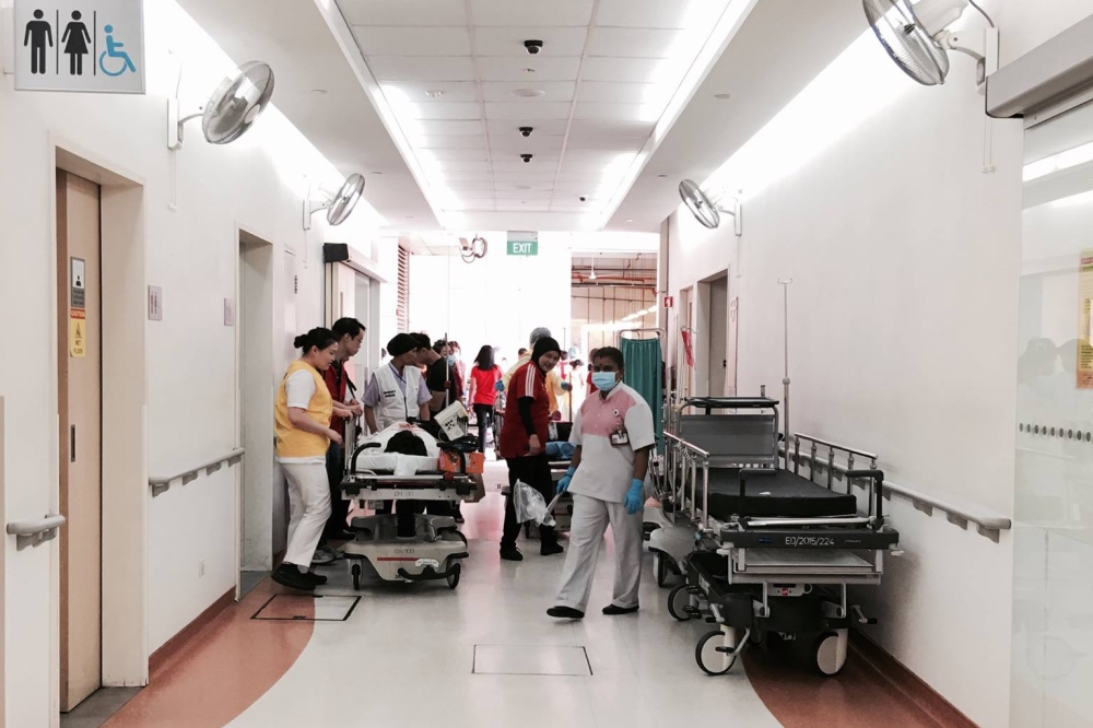 The three victims were sent to Tan Tock Seng Hospital in Singapore. — File picture from Facebook/Tan Tock Seng Hospital