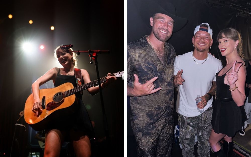 Taylor Swift made a surprise appearance at her boyfriend Travis Kelce’s Tight Ends & Friends charity concert in Nashville on Tuesday, delighting the crowd with an impromptu performance. — Pictures via Instagram/te_university and kanebrown