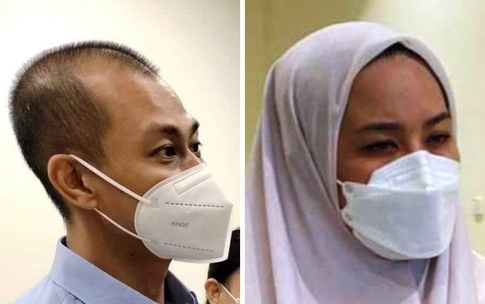Mohammad Ambree Yunos @ Unos (left) and his ex-wife Etiqah Siti Noorashikeen Mohd Sulong, were charged under Section 302 of the Penal Code. — The Borneo Post pic