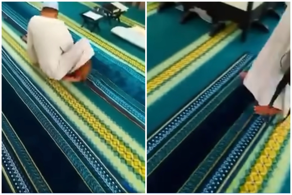 Screengrabs of the video showing the worshipper being asked to leave a surau. — Video from Facebook