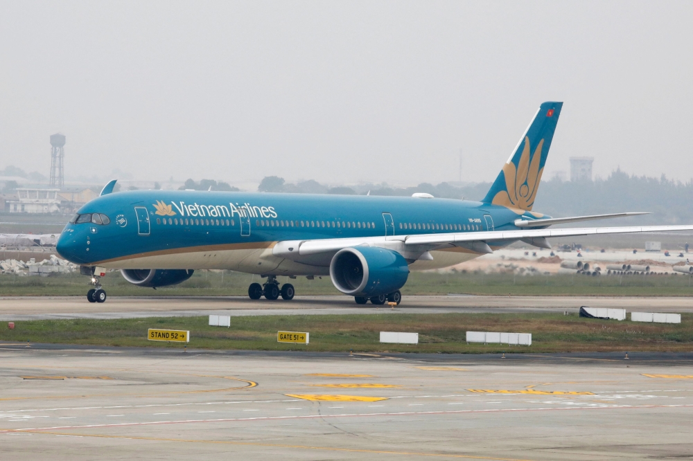 A Vietnam Airlines aircraft pictured at Hanoi’s Noi Bai Airport, where two of the carrier’s planes collided on the taxiway on June 27. — Reuters pic