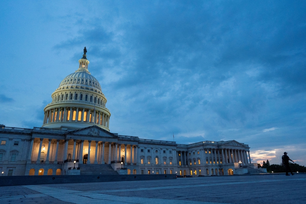 A view of the US Capitol as the US Senate considers President Donald Trump’s sweeping spending and tax bill, on Capitol Hill in Washington, DC, June 29, 2025. — Reuters pic 