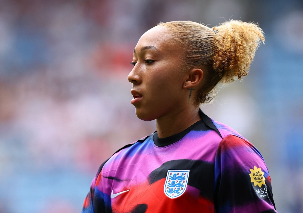 England's Lauren James during the warm up before the match with Jamaica at King Power Stadium, Leicester, Britain. June 29, 2025. — Reuters pic