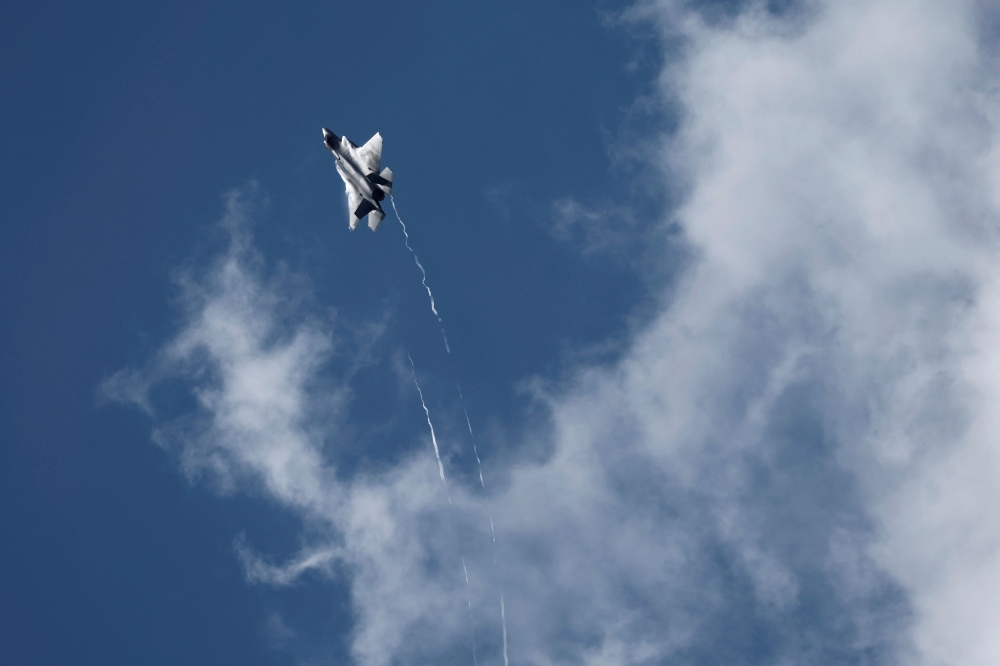 A Lockheed Martin F-35A fighter jet performs during an exhibition flight at the 55th International Paris Airshow at Le Bourget Airport near Paris, France, June 16, 2025. — Reuters pic