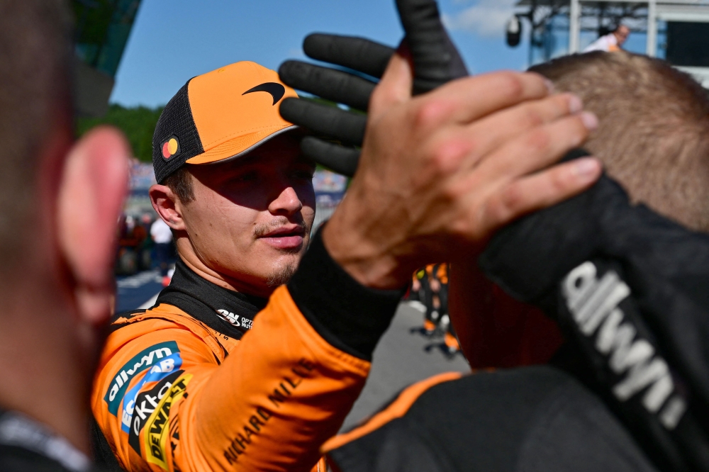 McLaren's British driver Lando Norris reacts after winning the Formula One Austrian Grand Prix at the Red Bull Ring race track in Spielberg, Austria, on June 29, 2025. — AFP pic