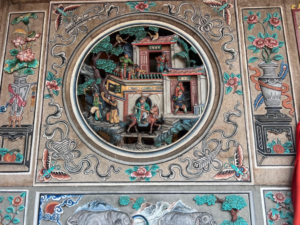 Intricate carvings and reliefs at the temple.