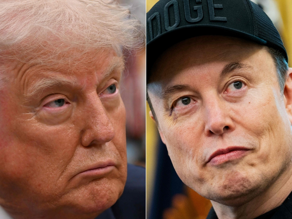 Donald Trump and Elon Musk resumed their fierce rivalry on Tuesday, with the US president threatening to deport the billionaire and pull federal funding from his companies over Musk’s criticism of Trump’s key spending bill. — AFP pic