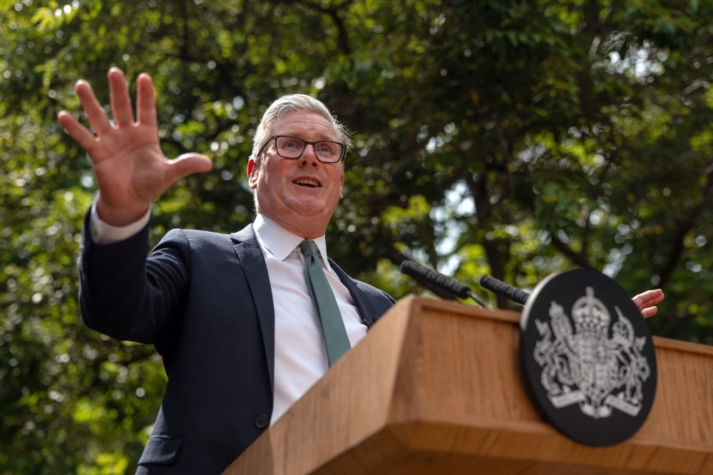 British Prime Minister, Keir Starmer, speaks during a reception for public sector workers at 10 Downing Street, in London, England July 1, 2025. — Reuters pic 