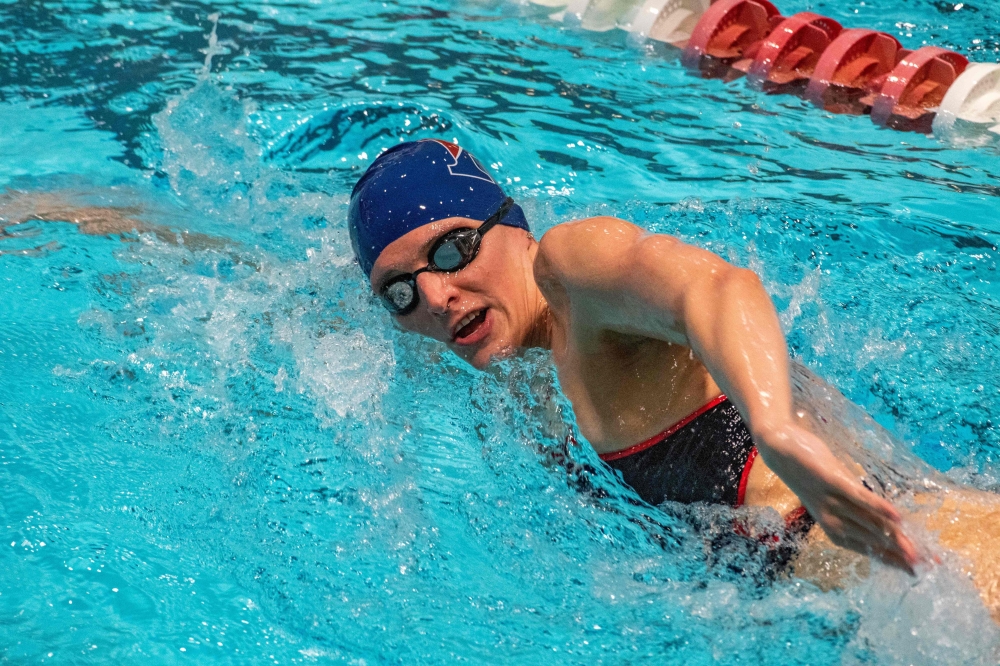 File picture of Lia Thomas, a transgender woman, swimming for the University of Pennsylvania at an Ivy League swim meet against Harvard University in Cambridge, Massachusetts, on January 22, 2022. Thomas became a lightning rod around the debate of transgender athletes in women’s sport after competing in female collegiate competitions in 2022. — AFP pic 